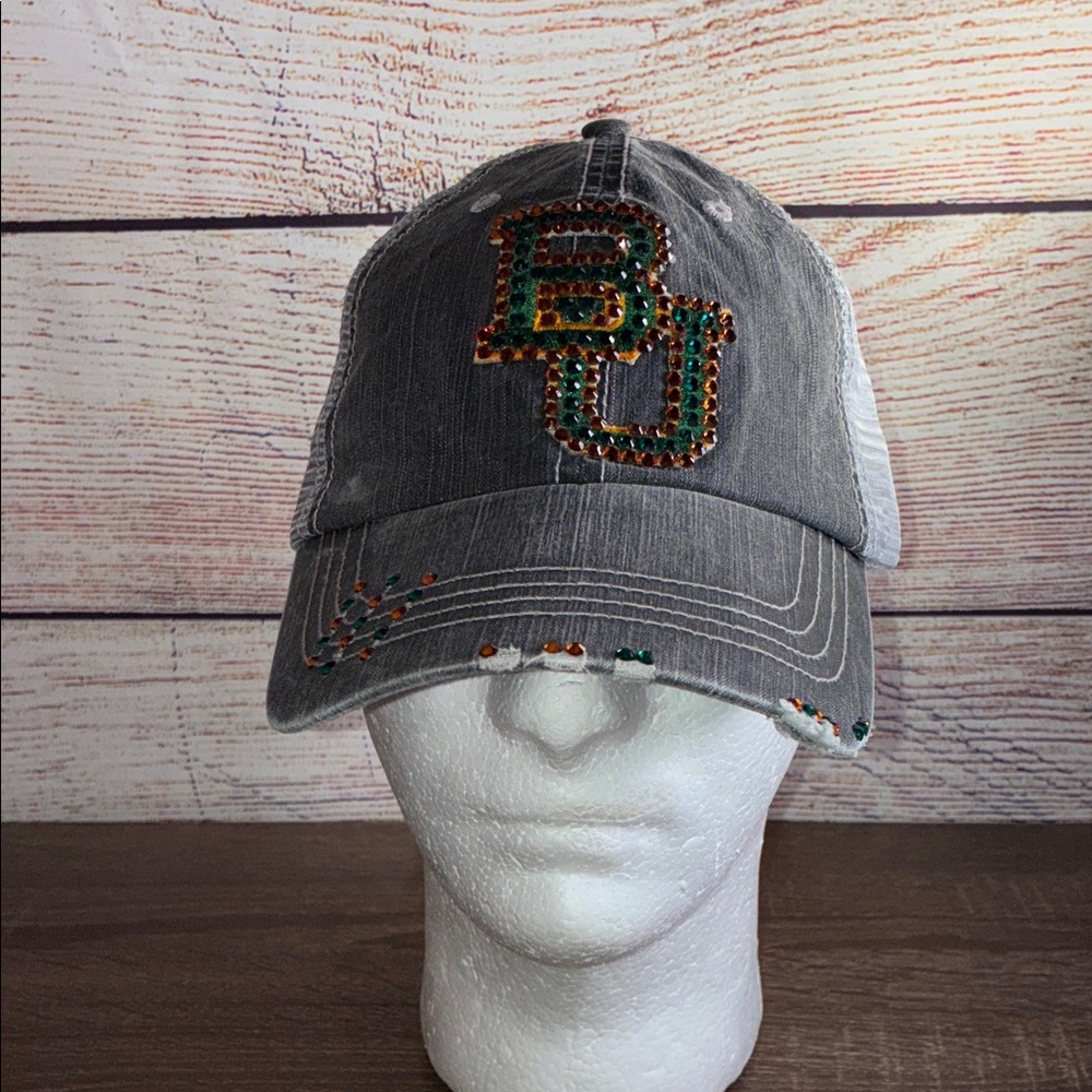 Women’s EUC Gray Baylor University Embellished Trucker Mesh Hat